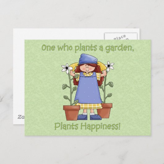 庭に花を植えて幸福を植える人 ポストカード (正面/裏面)