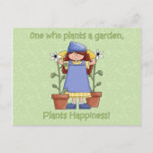 庭に花を植えて幸福を植える人 ポストカード (正面)
