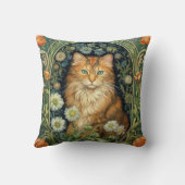 庭に赤い猫アールヌーボー クッション (裏面)