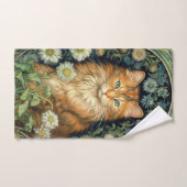 庭に赤い猫アールヌーボー ハンドタオル (ハンドタオル)