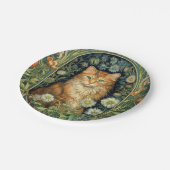 庭に赤い猫アールヌーボー ペーパープレート (アングル)