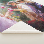 庭に遊三人の女の子がいる シェルパブランケット (3/4)