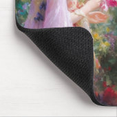 庭に遊三人の女の子がいる マウスパッド (コーナー)