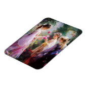 庭に遊三人の女の子がいる マグネット (左側)