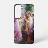 庭に遊三人の女の子がいる SAMSUNG GALAXYケース (裏面)