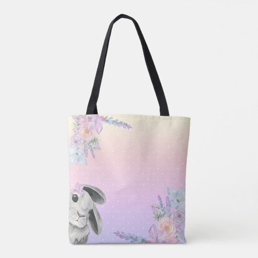 庭に隠れている甘い水の色のバニー – 両面 トートバッグ (裏面)