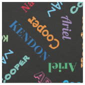 庭に4人の子供またはペットの名前を付カスタムけ加える ファブリック (クローズアップ)