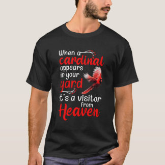 庭に(鳥)ショウジョウコウカンチョウが現れると見える Tシャツ