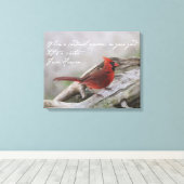 庭に（鳥）ショウジョウコウカンチョウが現れると….. キャンバスプリント (インサイチュ (ウッドフロア))