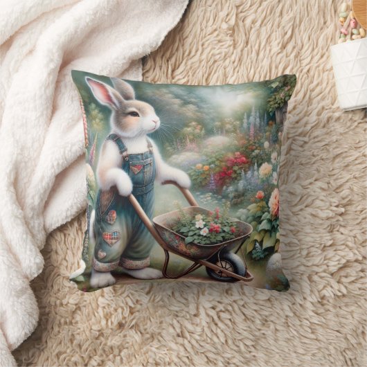 庭のうさぎ クッション (ブランケット)
