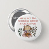 庭のお母さんの最もかわいらしい花 缶バッジ (正面&裏面)
