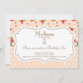 庭のお茶会の誕生日の招待状 招待状 (正面)