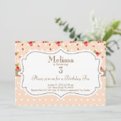 庭のお茶会の誕生日の招待状 招待状 (スタンド正面)