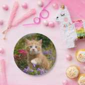 庭のかわいいショウガの子ネコ ペーパープレート (パーティー)
