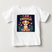 庭のかわいい子犬 ベビーTシャツ (正面)