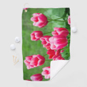 庭のかわいい緋色のチューリップ ゴルフタオル (インサイチュ)