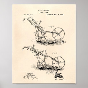 庭のすき1886のパテントの芸術古いPeper ポスター