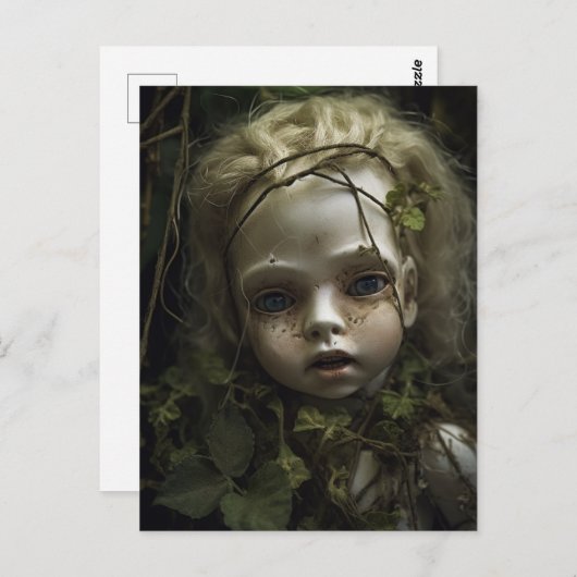 庭のはがきに捨てられた人形|過去記事 ポストカード (正面/裏面)