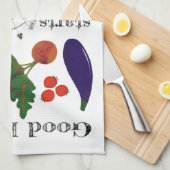 庭のふきんからの野菜 キッチンタオル (四つ折り)