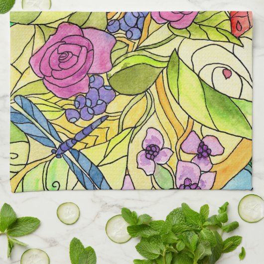 庭のふきん キッチンタオル (折り畳み)