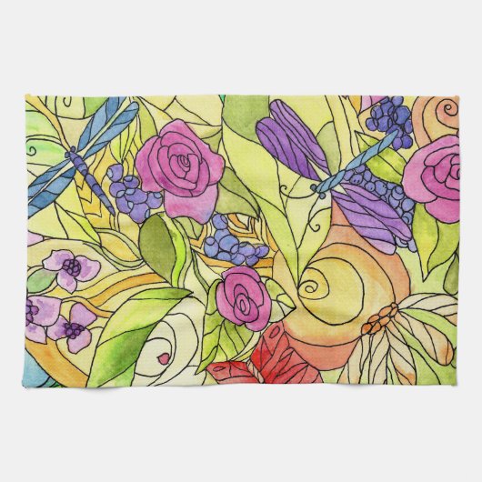 庭のふきん キッチンタオル (横)