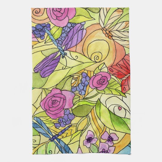 庭のふきん キッチンタオル (縦)