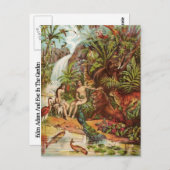 庭のアダムとエバ ポストカード (正面/裏面)