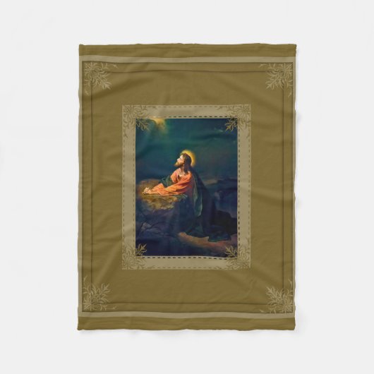 庭のイエス・キリストの苦悶 フリースブランケット (正面)