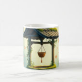 庭のイメージ：気まぐれを描いた柔らかく流れる線 コーヒーマグカップ (中央)