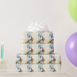 庭のイースターバニー ラッピングペーパー