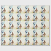 庭のイースターバニー ラッピングペーパー (フラット)