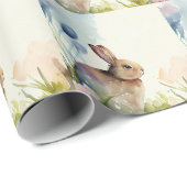 庭のイースターバニー ラッピングペーパー (ロールコーナー)