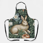 庭のウサギと花アールヌーボースタイル エプロン (正面)