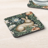 庭のウサギと花アールヌーボースタイル コースター (左側)