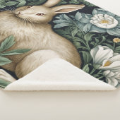 庭のウサギと花アールヌーボースタイル シェルパブランケット (3/4)