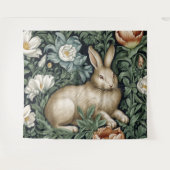 庭のウサギと花アールヌーボースタイル タペストリー (正面(横))