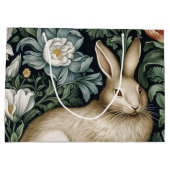 庭のウサギと花アールヌーボースタイル ラージペーパーバッグ (裏面)
