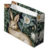 庭のウサギと花アールヌーボースタイル ラージペーパーバッグ (正面アングル)