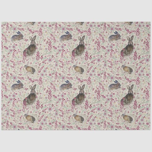 庭のウサギピンク色の花 薄葉紙 (正面)