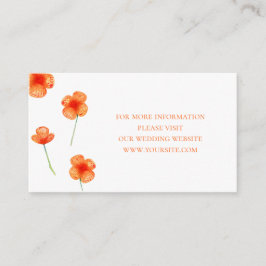 庭のオレンジ色の花。シンプル結婚詳細 エンクロージャーカード