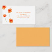 庭のオレンジ色の花。シンプル結婚詳細 エンクロージャーカード (正面/裏面)