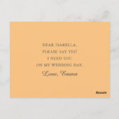 庭のオレンジ色の花。私の花嫁のメイドになってくれないか? ポストカード (裏面)