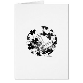 庭のカエル及びクローバー