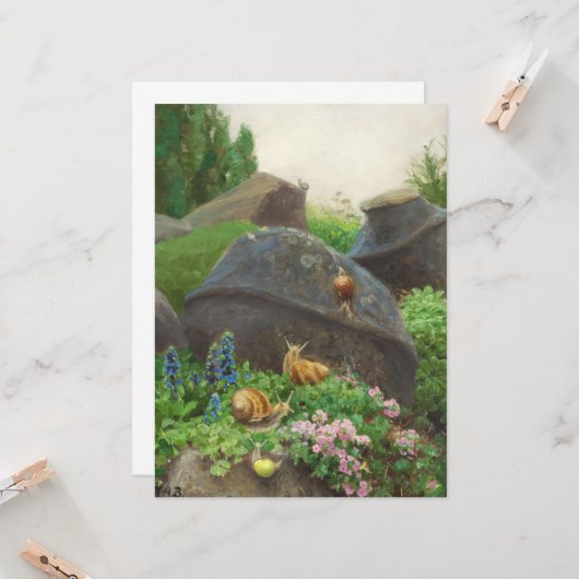 庭のカタツムリ カード (正面/裏面インサイチュ)