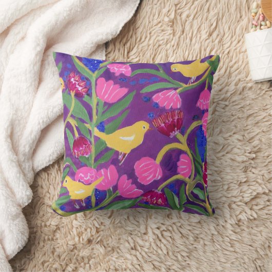 庭のカナリア クッション (ブランケット)