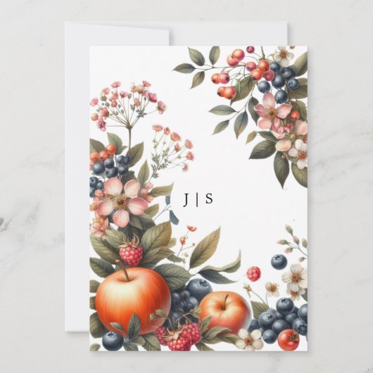 庭のカラフル 招待状 (裏面)