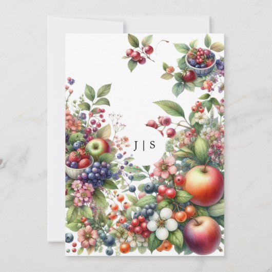 庭のカラフル 招待状 (裏面)