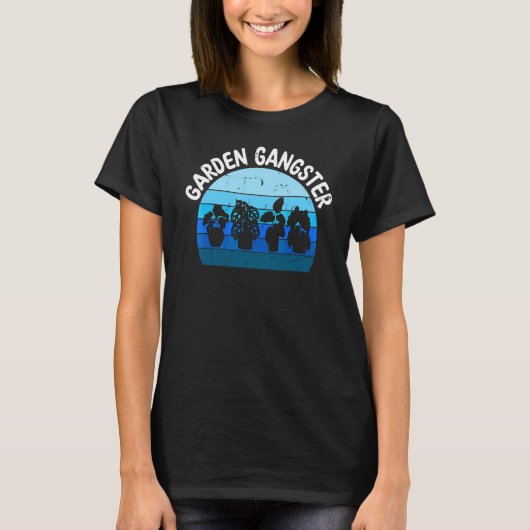 庭のギャングスタープラントペープルガーデニング園芸家 Tシャツ (正面)