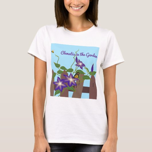 庭のクレマチスのつる Tシャツ (正面)