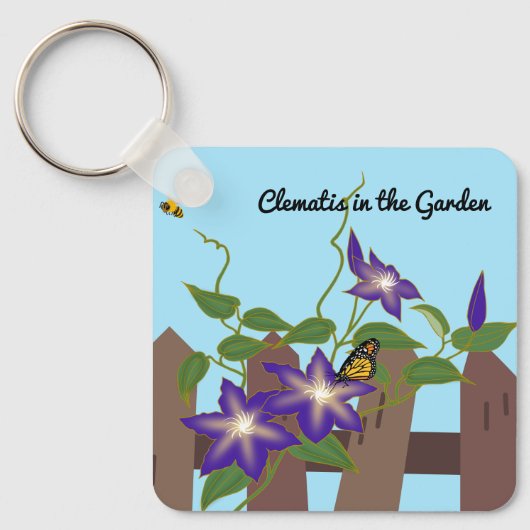 庭のクレマティス キーホルダー (正面)